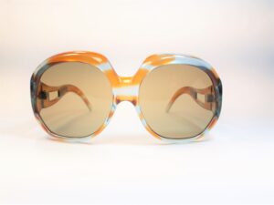 Orange Blaue Damen Vintage-Sonnenbrille, 1970er/80er-Jahre