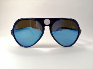 Blau verspiegelte Herren Vintage-Sonnenbrille, 1970er/80er-Jahre
